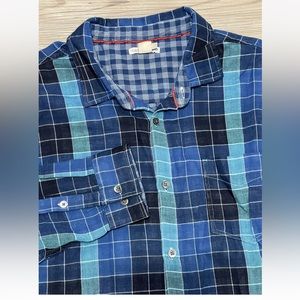 Carbon 2 Cobalt Men's Blue Long Sleeve Button Down Cotton Lined Shirt Size L